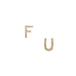 F U earring set in gold